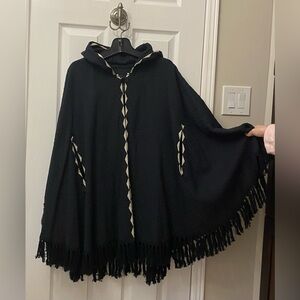 Brixton black hooded cape